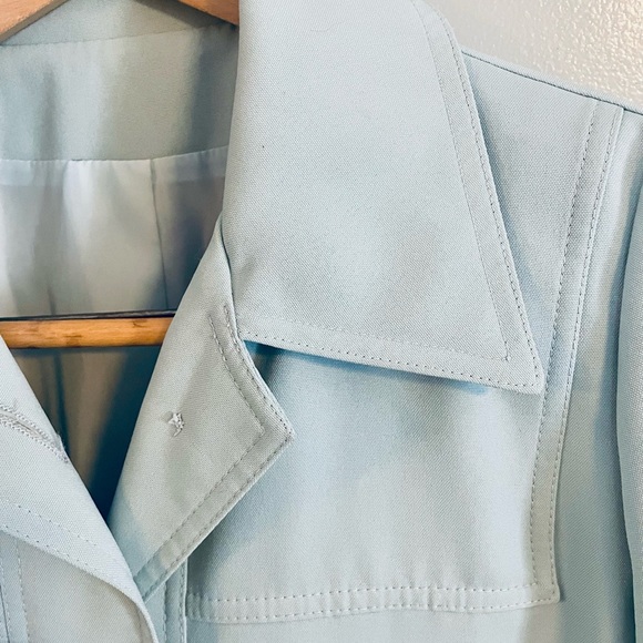 Vintage Light Blue Trench Coat Size 7/8 Grandma Rare Mid-Length The Puget Sound - Picture 12 of 13